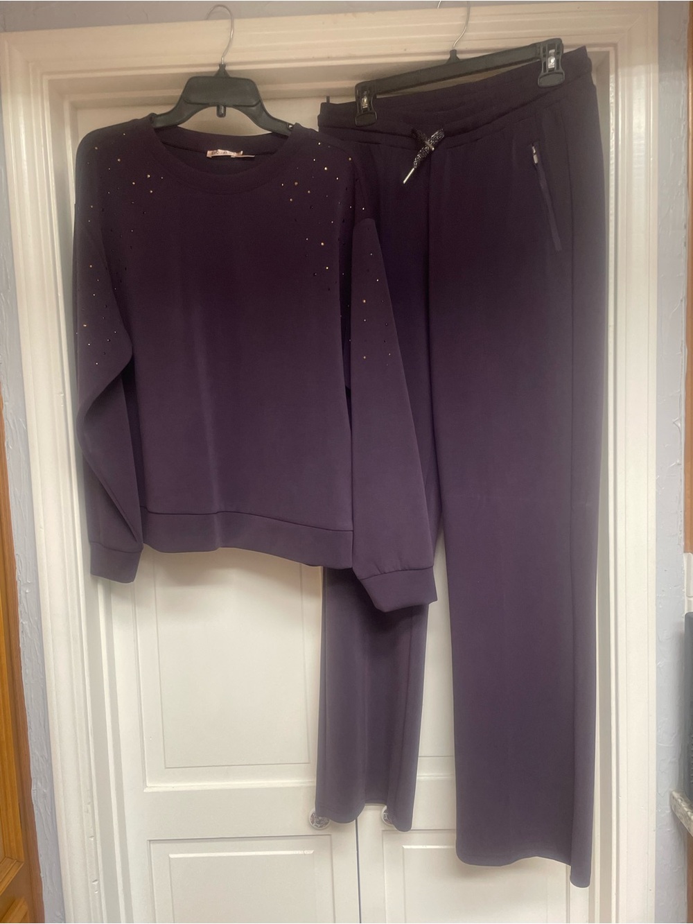Women's PlumSweatshirt & Wide-Leg Pants Set. Super soft like butter. Size L.
